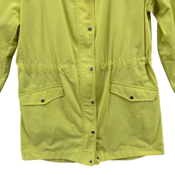 Talbots Utility Jacket Womens Lime Green Full Zip Snap Drawstring Waist Size L - Picture 10 of 12
